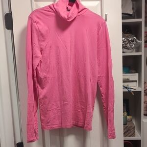 J. Crew Vibrant Pink Turtleneck Top